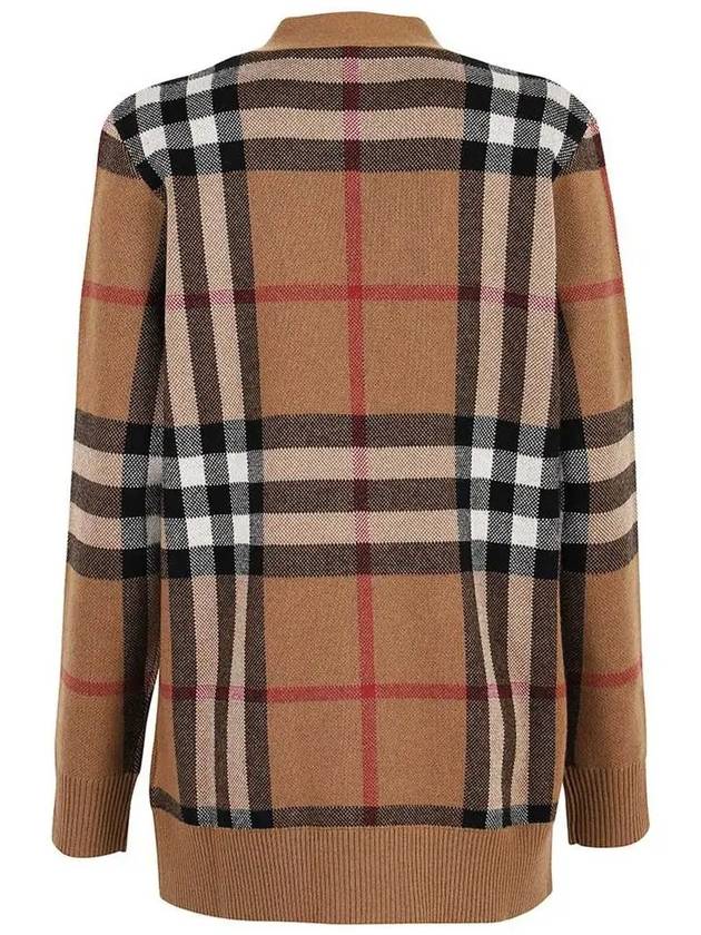 Burberry Check Wool Cashmere Cardigan Brown