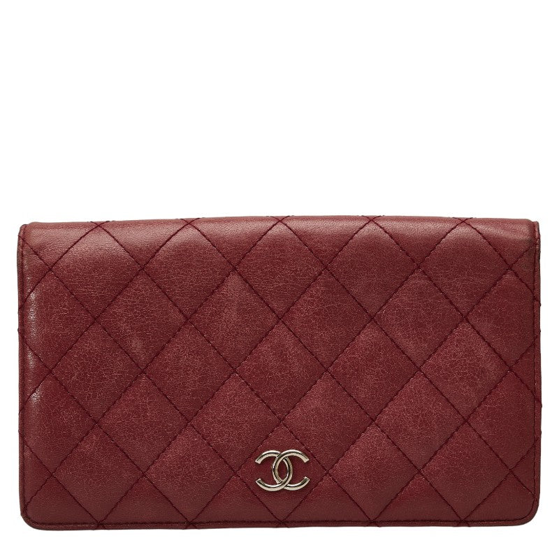 Top Quality Chanel Matrace Cocomark Long Wallet Two Foldable Wallet Pink Leather Lady Chanel