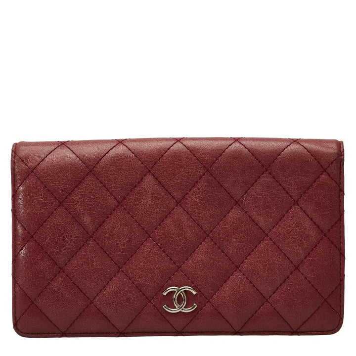 Top Quality Chanel Matrace Cocomark Long Wallet Two Foldable Wallet Pink Leather Lady Chanel