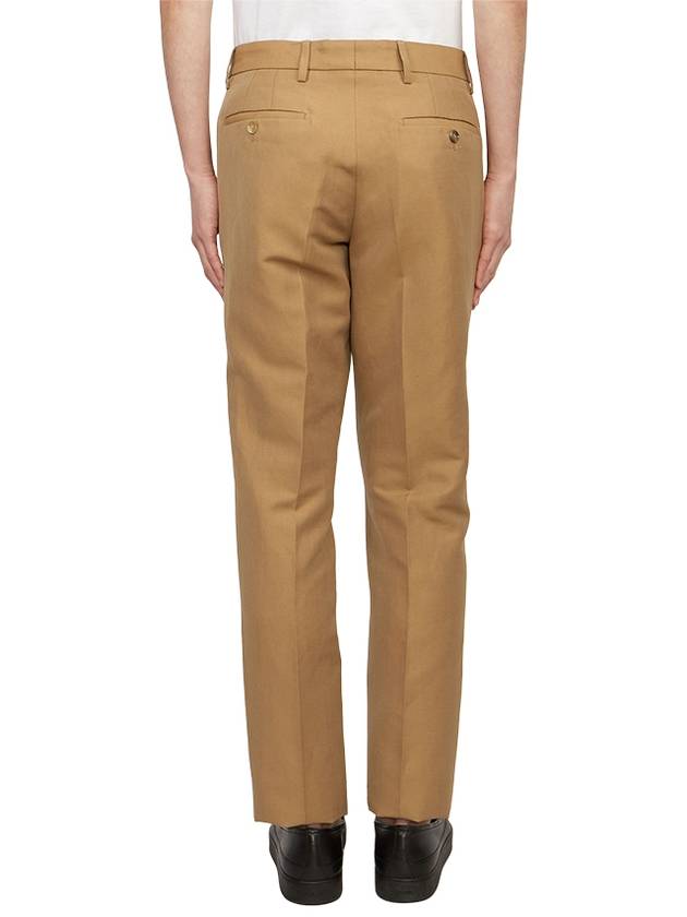 Burberry Wool Linen Tailored Straight Pants Camel