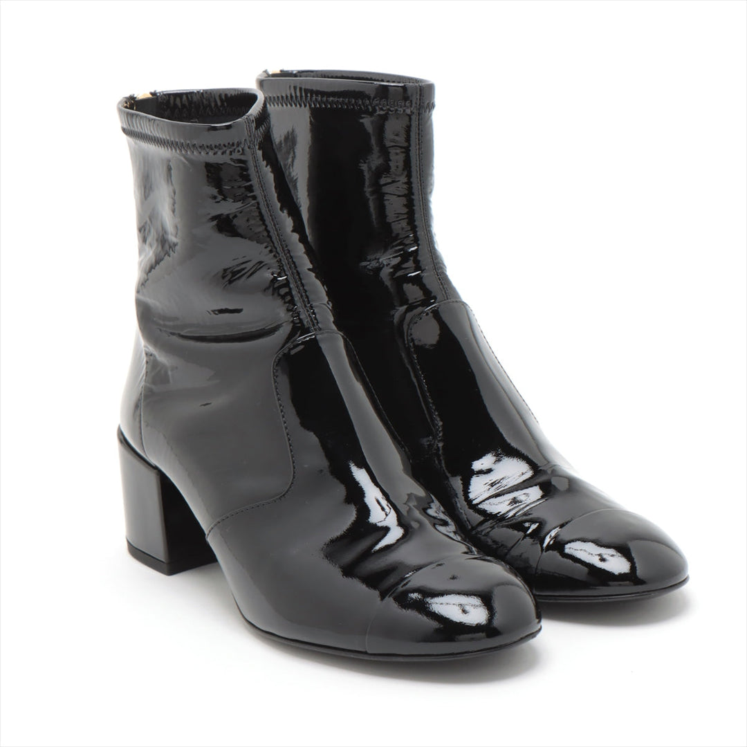 Top Quality Chanel Coco 22C Patent Leather Shoes 37  Black G38472 sux