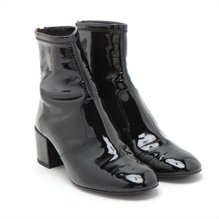 Top Quality Chanel Coco 22C Patent Leather Shoes 37  Black G38472 sux