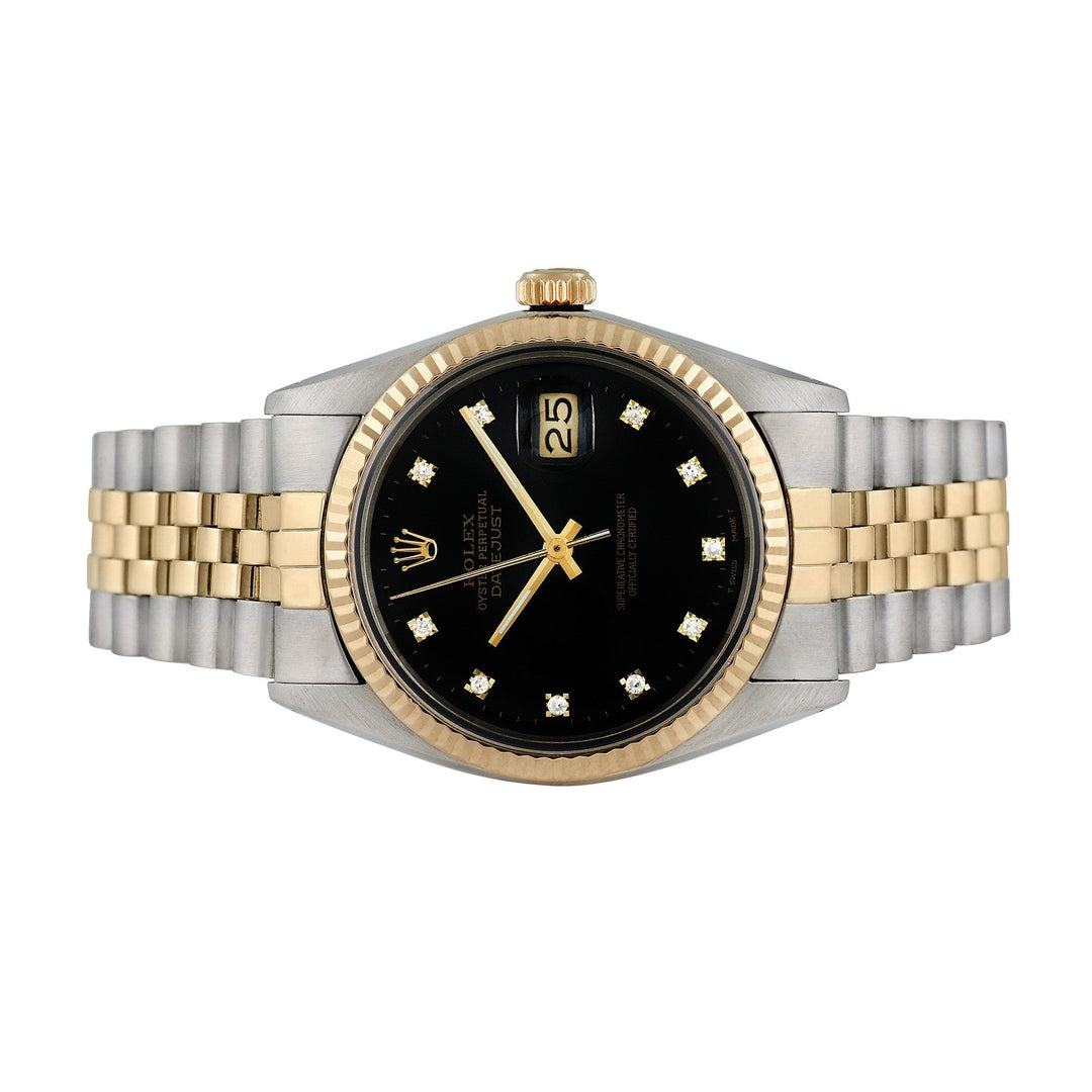 Rolex Men's Two-tone Datejust with Factory Diamonds, item #38