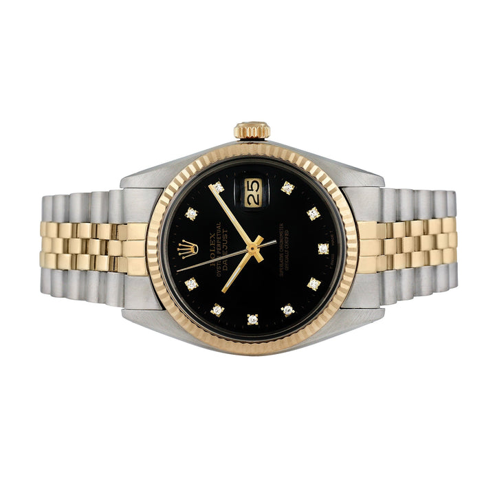 Rolex Men's Two-tone Datejust with Factory Diamonds, item #38