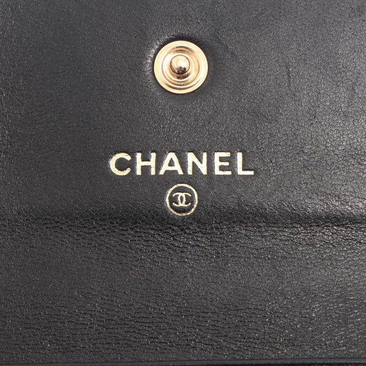 Top Quality Chanel Coco Caviar S Compact Wallet Black Gold  8th