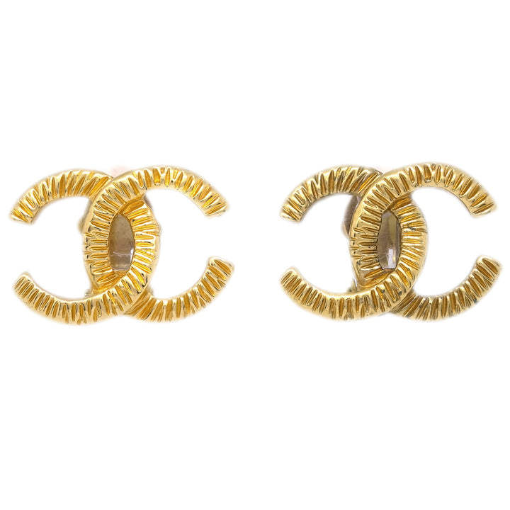 Top Quality Chanel CC Earrings Clip-On Gold 93P
