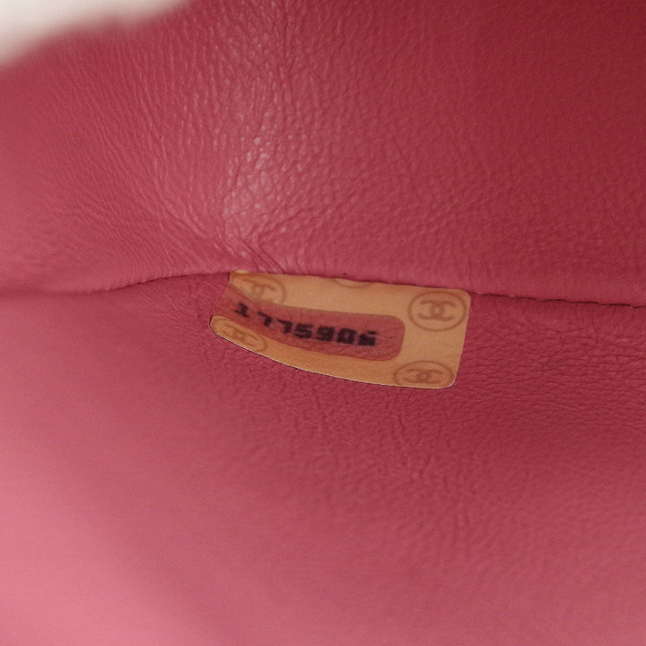 Top Quality Chanel * 1989-1991 Pink Lambskin Border Flap Bag