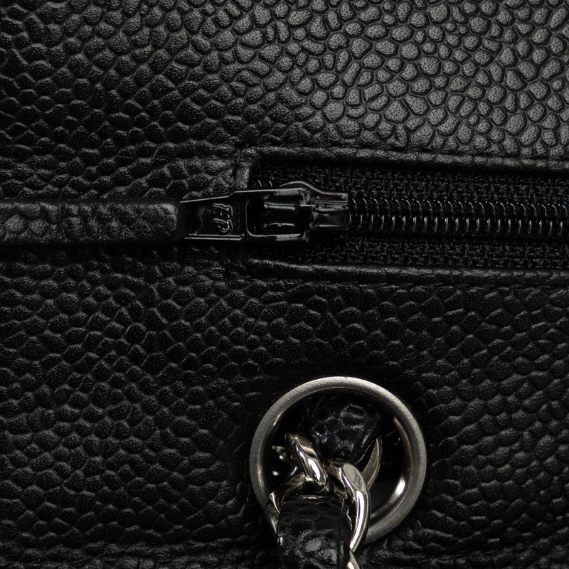 Top Quality Chanel Matrace 25 Cocomark Double Flap ilver  Chain Shoulder Bag Black Caviar S  CHANEL