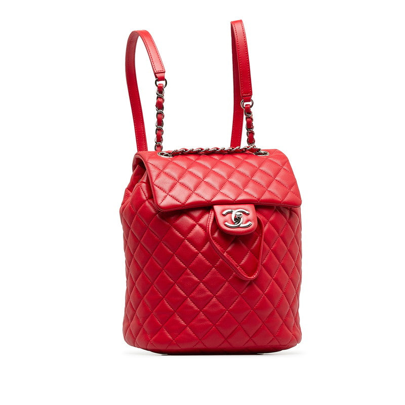 Top Quality Chanel Matrases Coco Rucksack Backpack Red Silver   Chanel