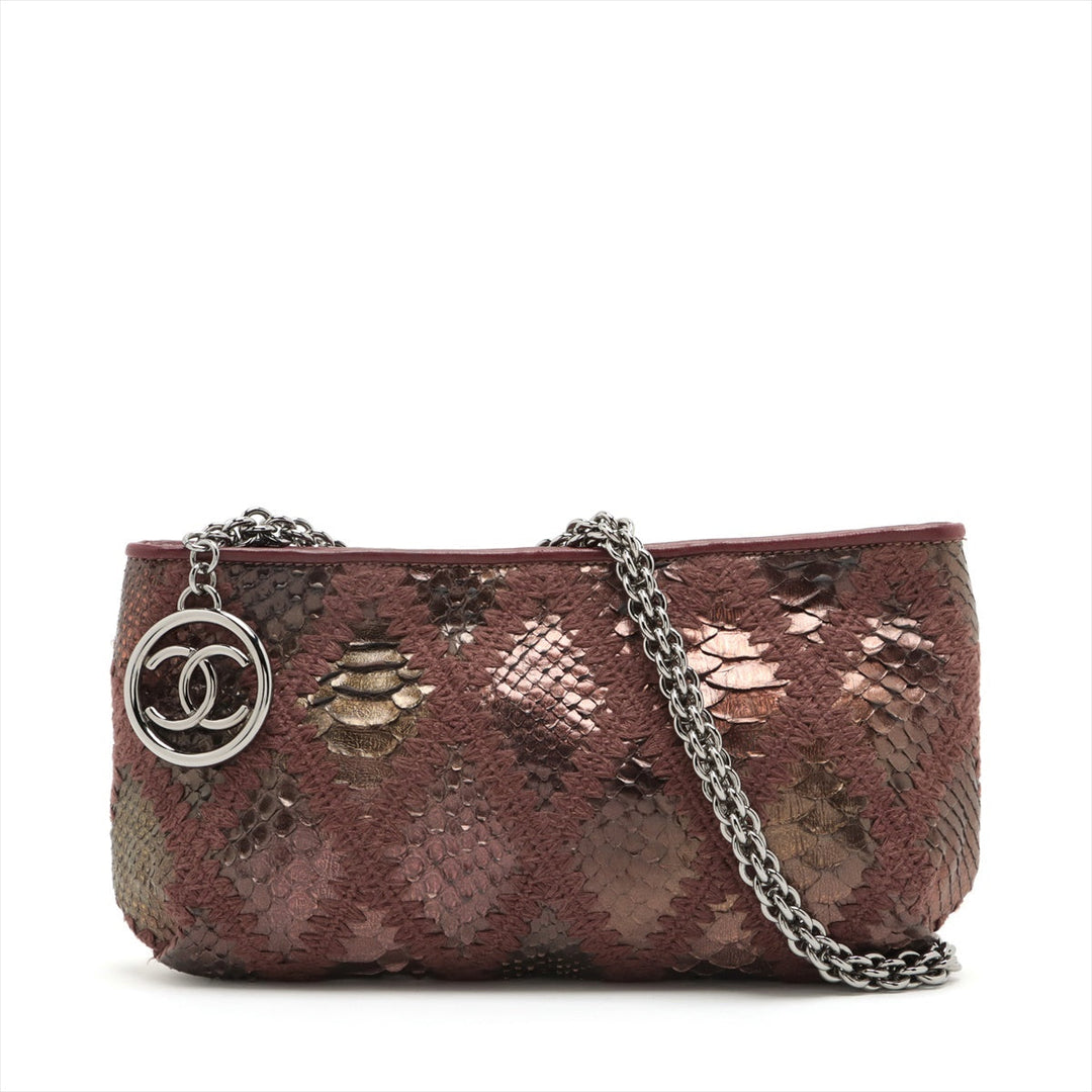 Top Quality Chanel Coco Leather  Pearson Chain Shoulder Bag Multicolor Silver  11th