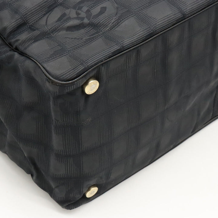 Top Quality Chanel NEW LABEL LINE  MM TORTE BAG Nylon  Black Black Gold  A15991
