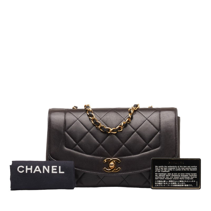 Top Quality Chanel Diana 23 Chain Shoulder Bag Black Lambskin Leather Ladies Chanel
