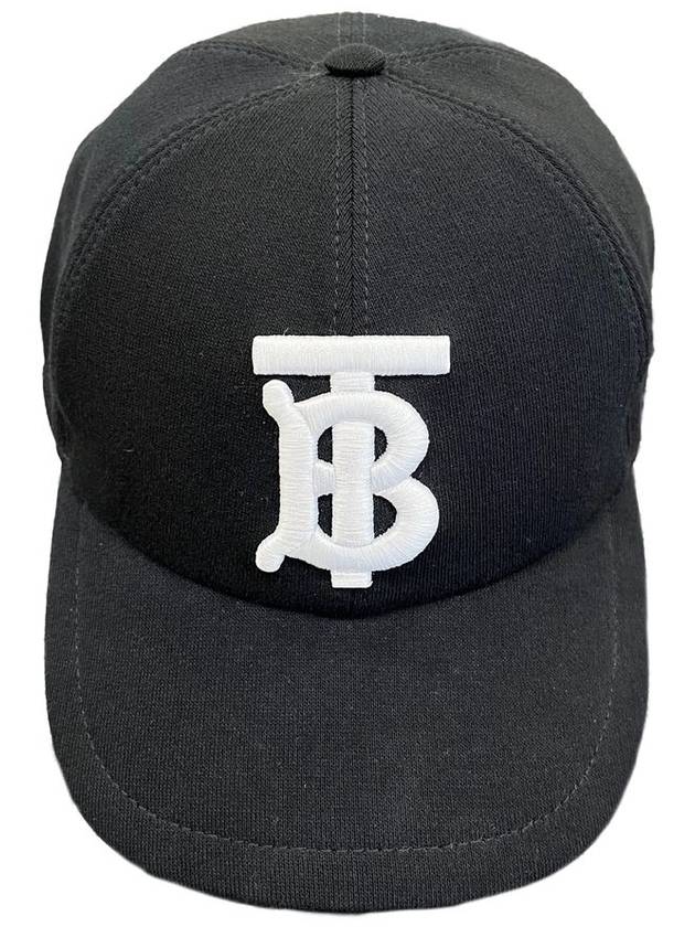 Burberry TB Logo Monogram Cotton Jersey Ball Cap Black