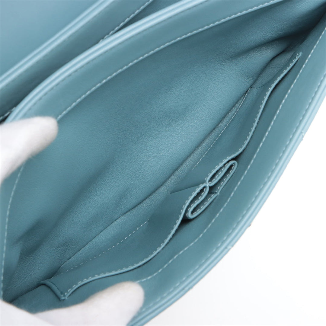 Top Quality Chanel Chevron Top Handle Bag in Light Blue 25th Series