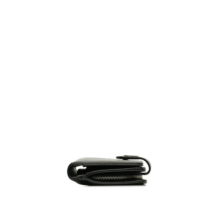 Top Quality Chanel Double Folded Wallet Caviar Skin Black Lady Frog
