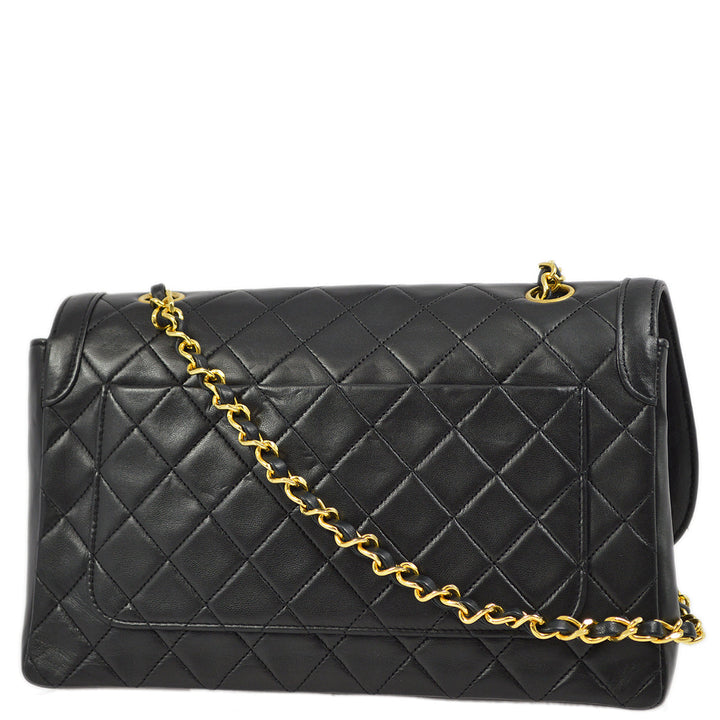 Top Quality Chanel Black Lambskin Straight Flap Shoulder Bag
