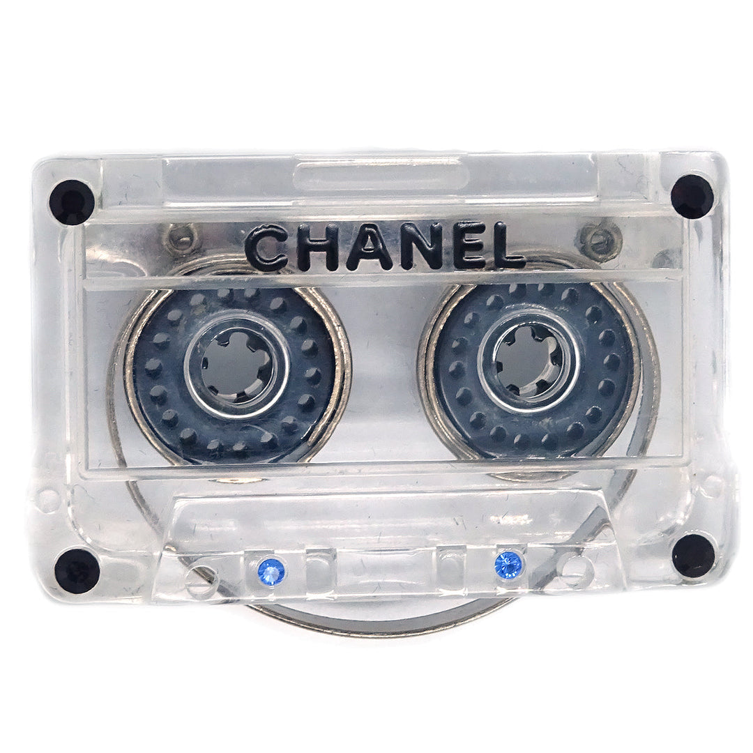 Top Quality Chanel Cassette Tape Brooch Pin Clear 04P