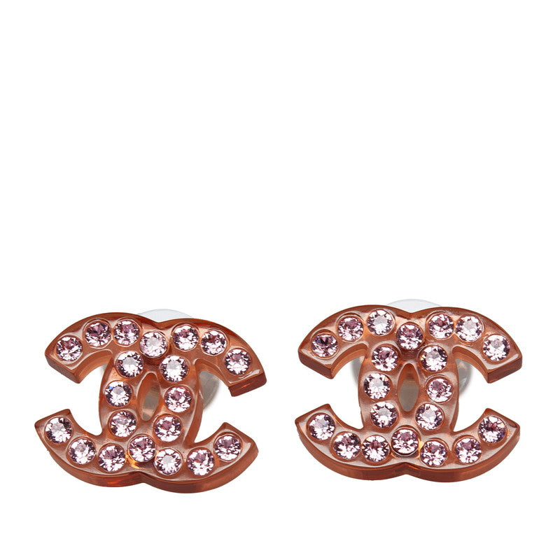 Top Quality Chanel Rhinestone Coco Pierce Red Pink Plastic