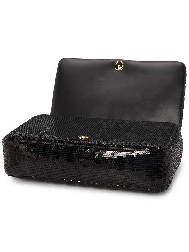 Burberry Lola Sequin Quilted Leather Small Shoulder Bag Black