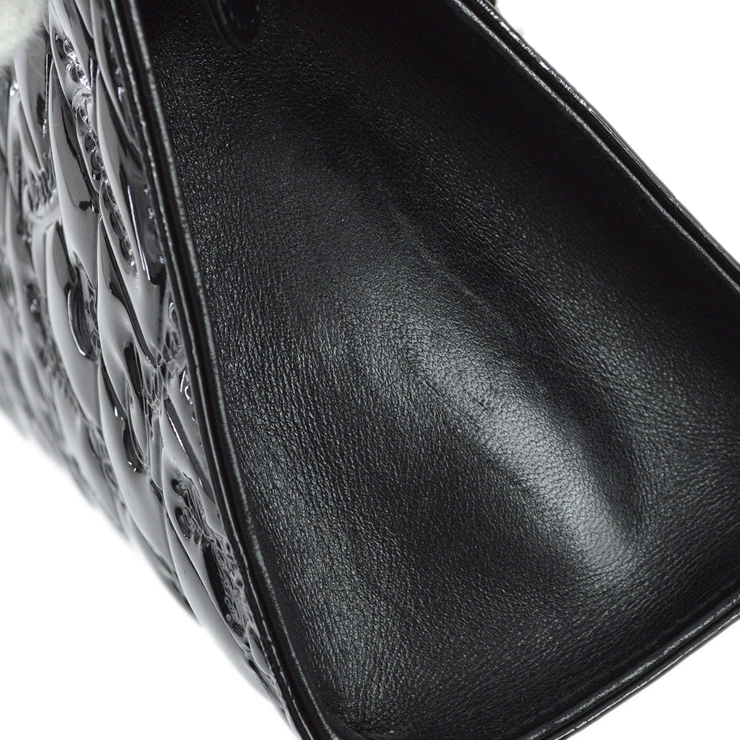Top Quality Chanel * 2009-2010 Black Patent Leather Icon Handbag