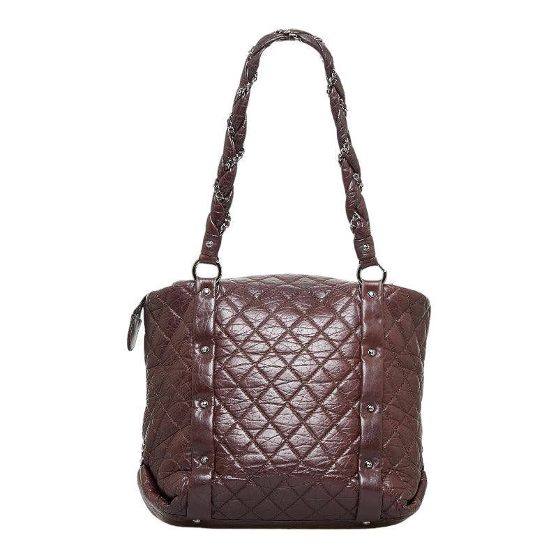Top Quality Chanel Cocomark  Line Chain Shoulder Bag s Bag Brown Silver Leather Ladies CHANEL