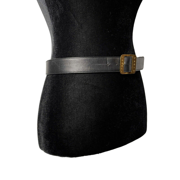 Chanel - 03P Stamped  PARIS Leather - Black - 32 - Belt