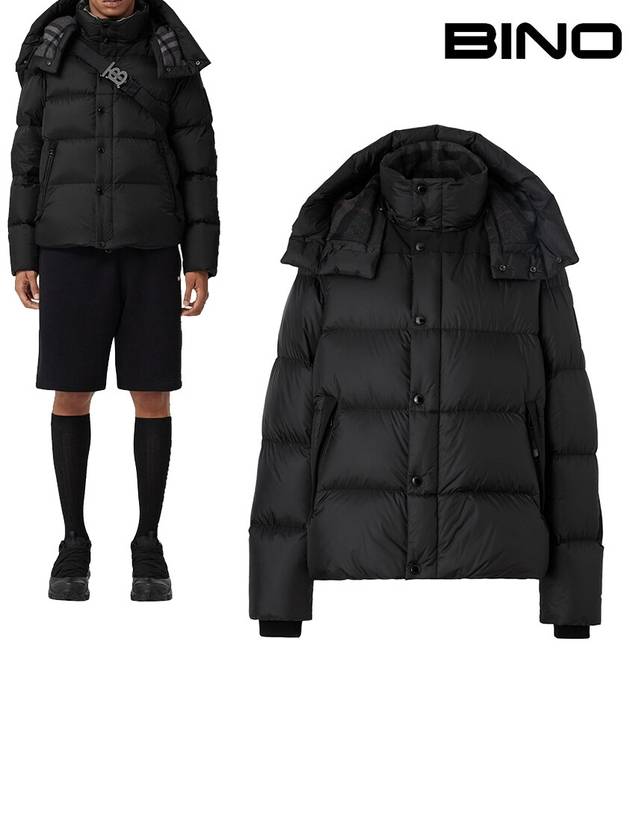 Burberry Detachable Sleeve Hoodie Padded Black