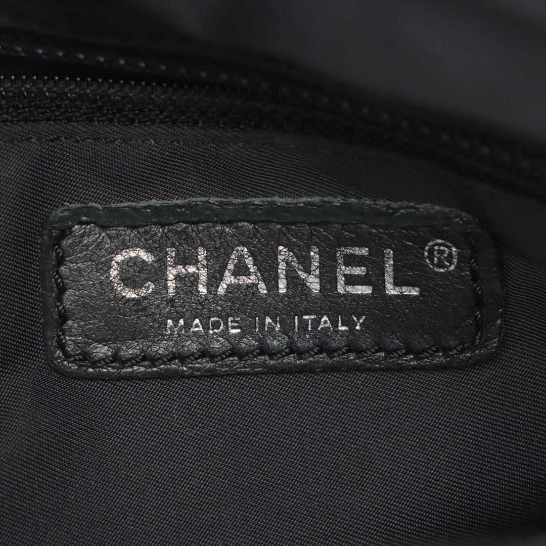 Top Quality Chanel PARIBIARITZ PM  Linen Tote Bag Black Silver Gold