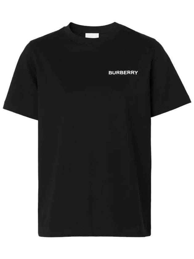 Burberry Logo Printed Cotton Short Sleeve T-Shirt Black