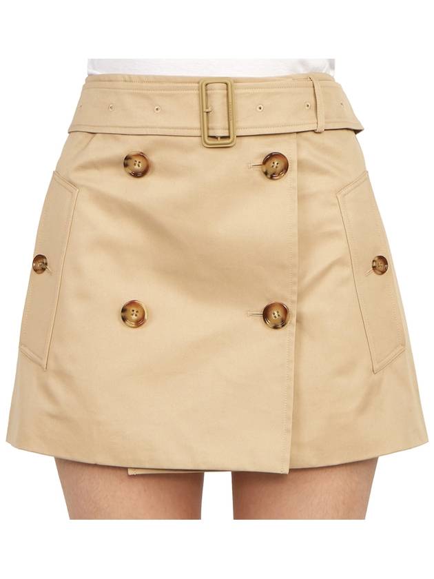 Burberry WoMen's Cotton Gabardine Mini Trench A-Line Skirt Beige