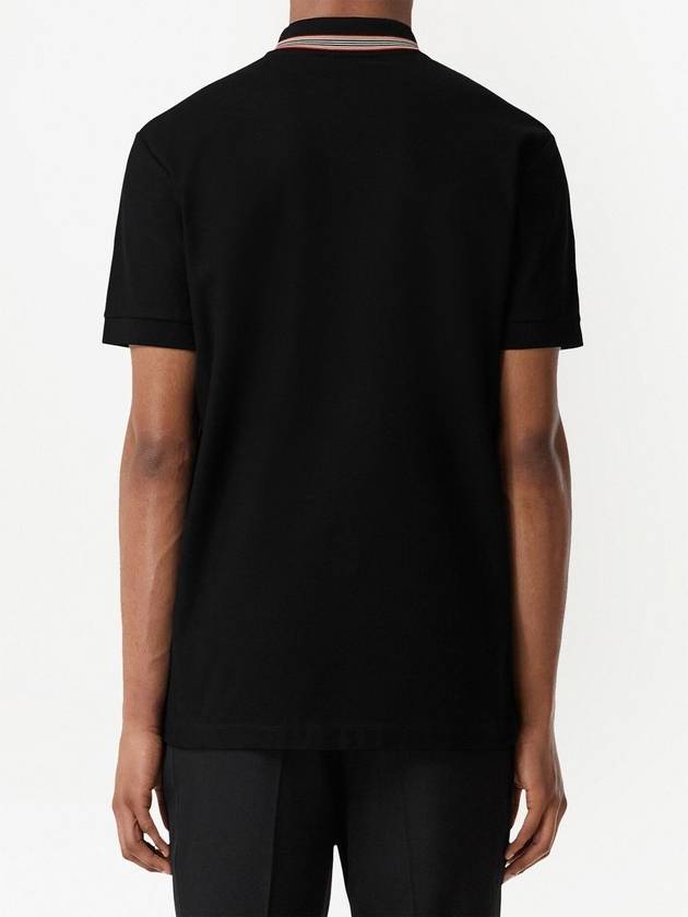 Burberry Icon Stripe Short Sleeve Polo Shirt Black