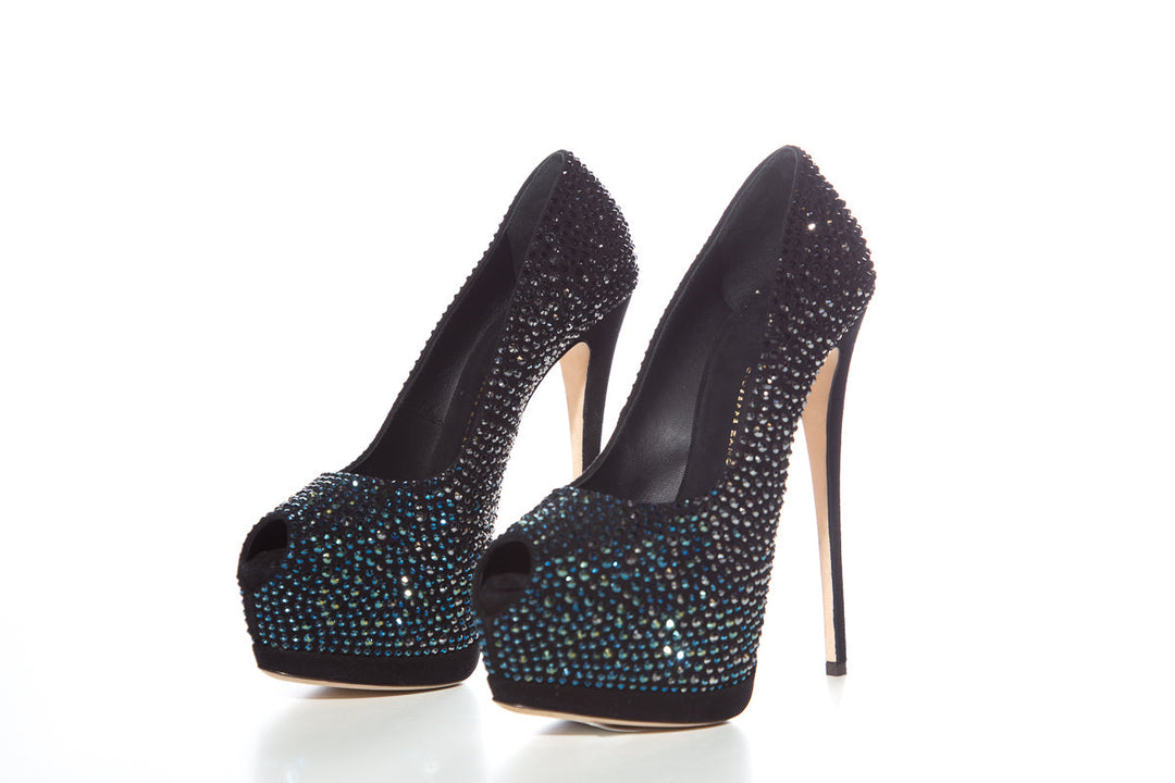 Guiseppe Zanotti Teal & Black Pumps SZ 38
