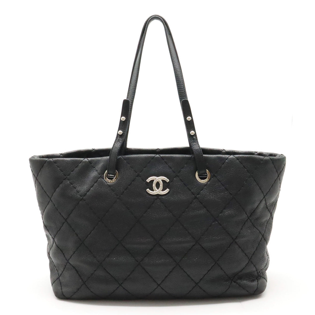 Top Quality Chanel Top Quality Chanel Onza Road Coco Tote Bag Shoulder Bag Shoulder Killing Leather Black Black Silver  A48019