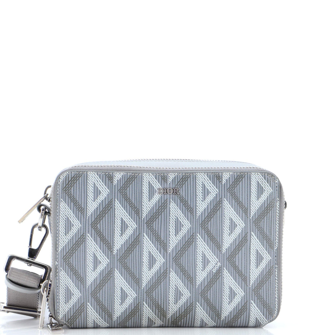 Dior Double Zip Crossbody Pouch CD Diamond Coated Canvas
