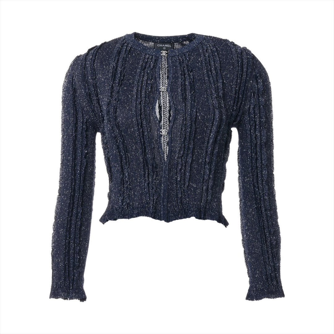 Top Quality Chanel Coconut Button 23P Viscous Cardigan 34  Navy P74585  Race Short Race