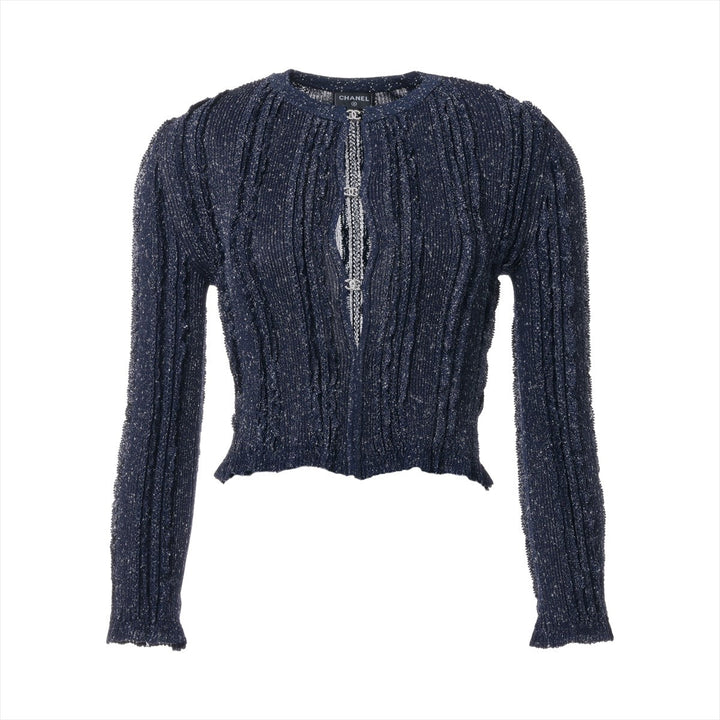 Top Quality Chanel Coconut Button 23P Viscous Cardigan 34  Navy P74585  Race Short Race