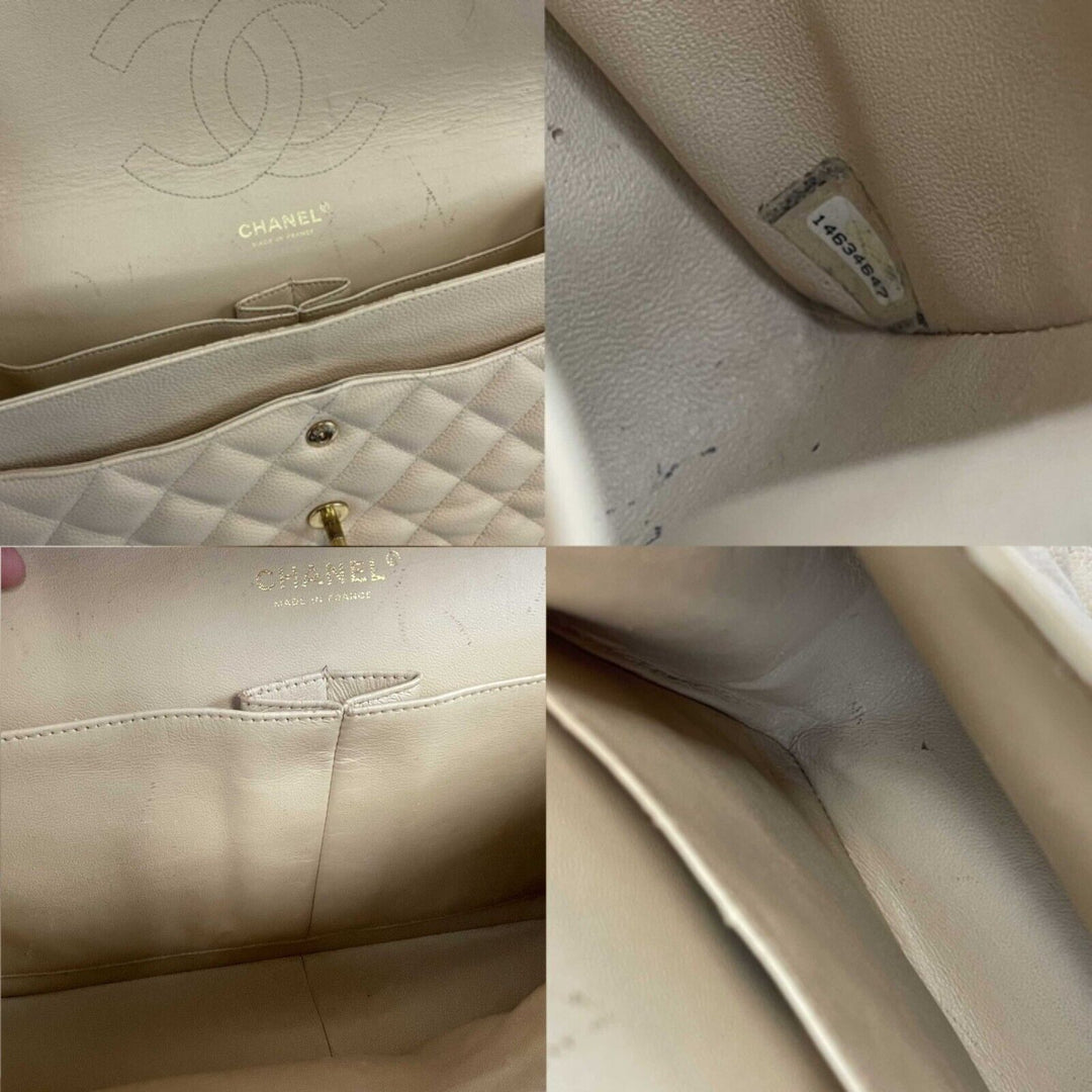 Chanel - Large CC Caviar Leather Double New Tan Shoulder Bag