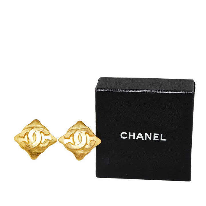 Top Quality Chanel Cocomark Striped Earrings Gold  Ladies Chanel