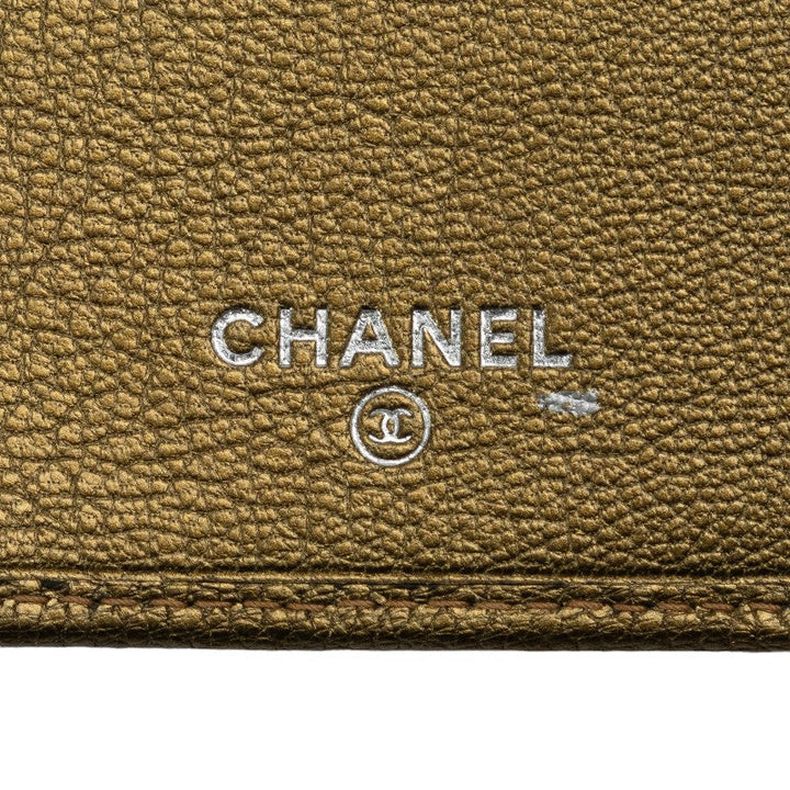 Top Quality Chanel Cocomark Three Folded Wallet Long Wallet Metal Curry Leather  CHANEL