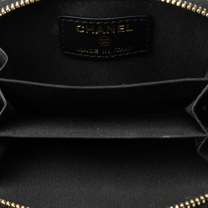 Top Quality Chanel Matrace Coincase  Cocktail Belt Black Leather  CHANEL