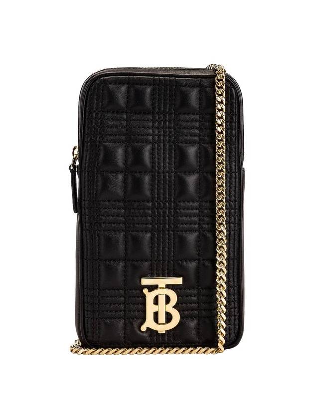 Burberry Chain Strap Quilted Lambskin Lola Shoulder Bag Black