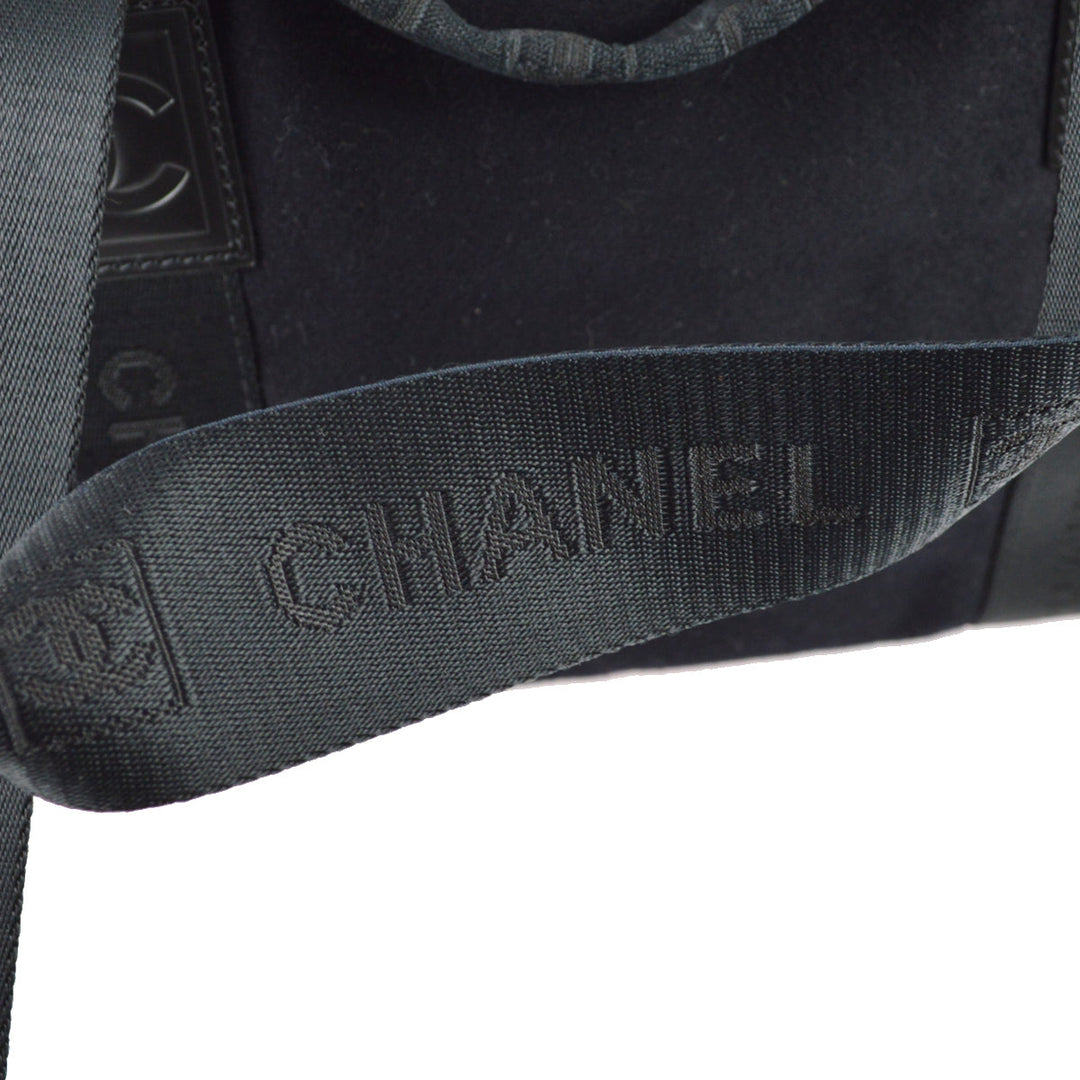 Top Quality Chanel Black Felt Sport Line Duffle Gym Bag
