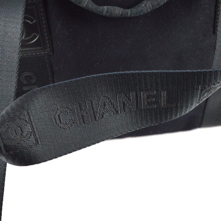 Top Quality Chanel Black Felt Sport Line Duffle Gym Bag