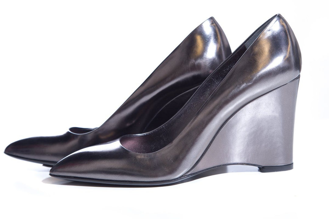 Jil Sander Gun-Metal Wedge SZ 37.5