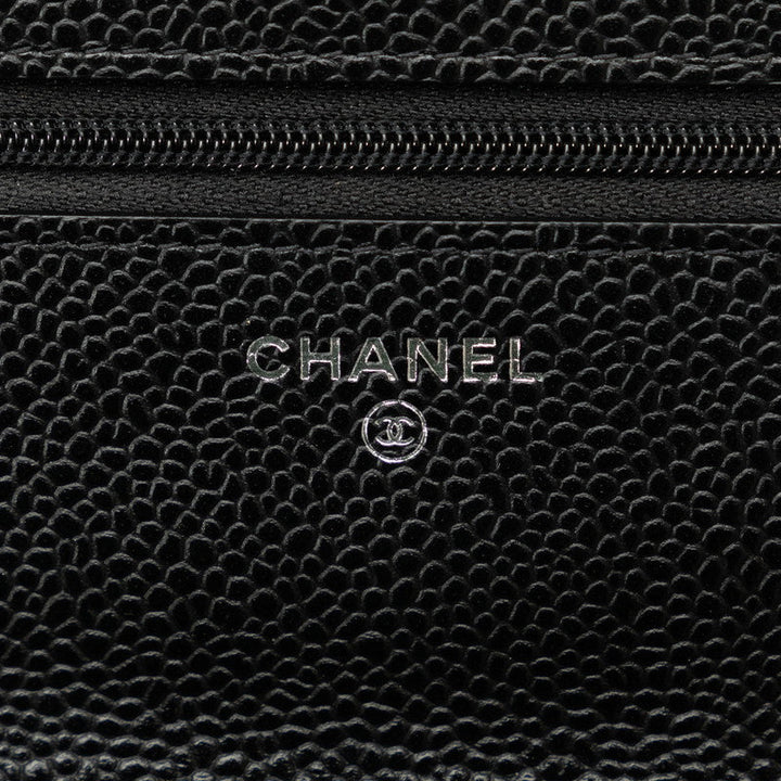 Top Quality Chanel Matrases Coco  Chain Shoulder Wallet Black Caviar S  CHANEL