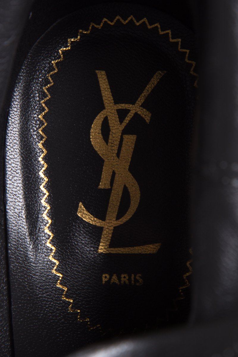Yves Saint Laurent Grey Suede Knee-High Boots SZ 39