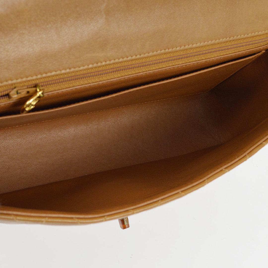 Top Quality Chanel Brown Lambskin Medium Single Flap Shoulder Bag