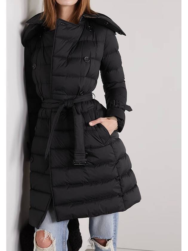 Burberry WoMen's Double Breasted Hooded Padded Black