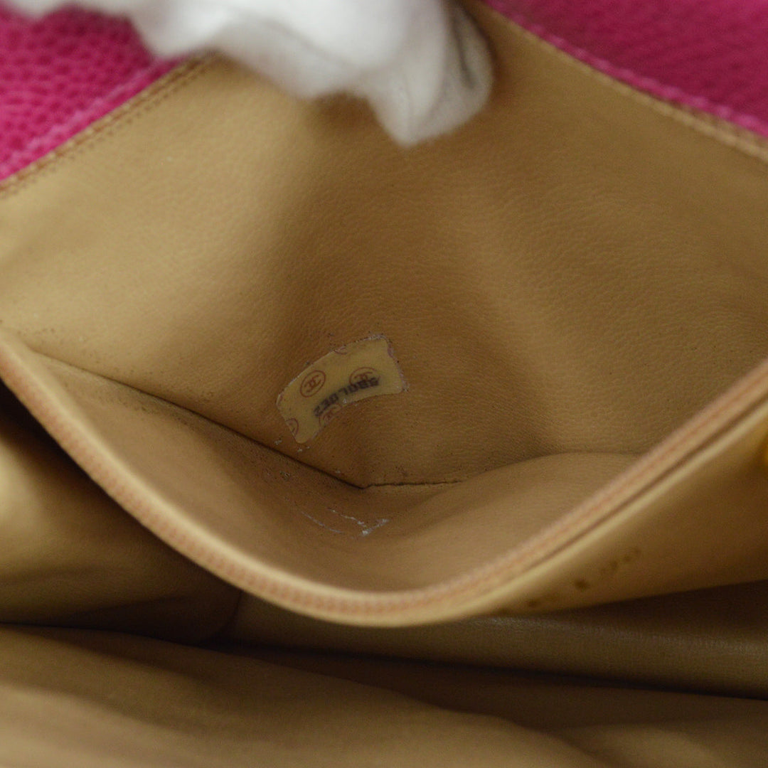 Top Quality Chanel * 1991-1994 Pink Caviar Mini Straight Flap Bag