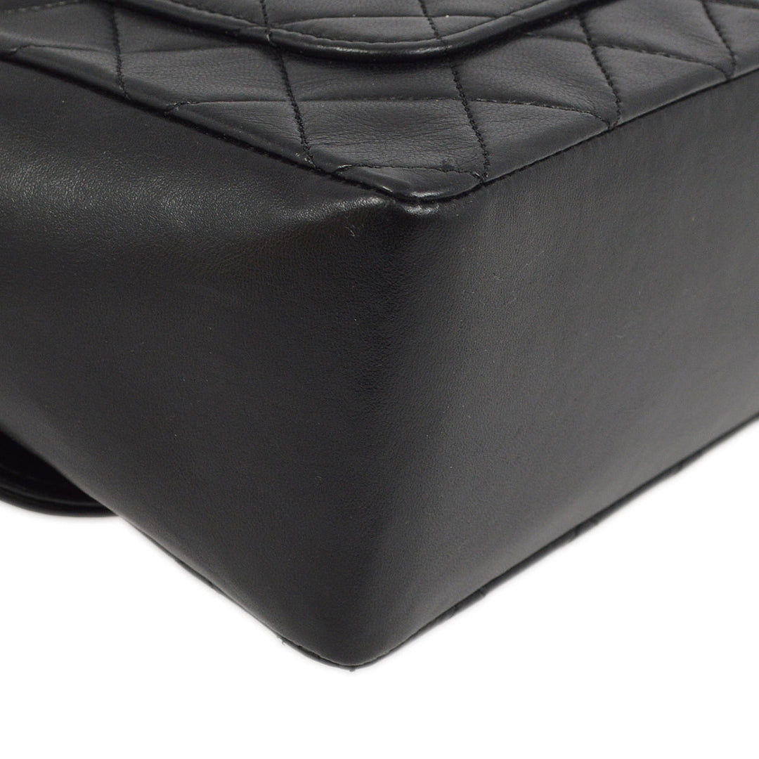 Top Quality Chanel Black Lambskin Straight Flap Shoulder Bag